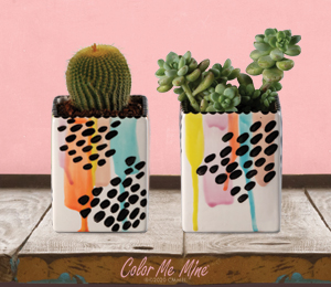 Renton Color Me Mine Drippy Square Planters