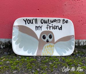 Renton Color Me Mine Owl Plate